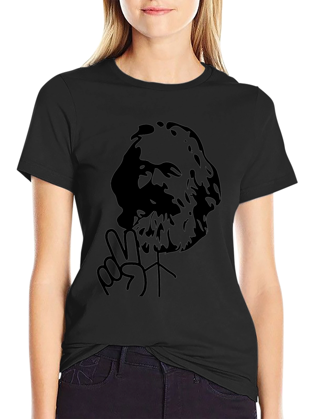 Karl Marx Peace Sign Black T-Shirt