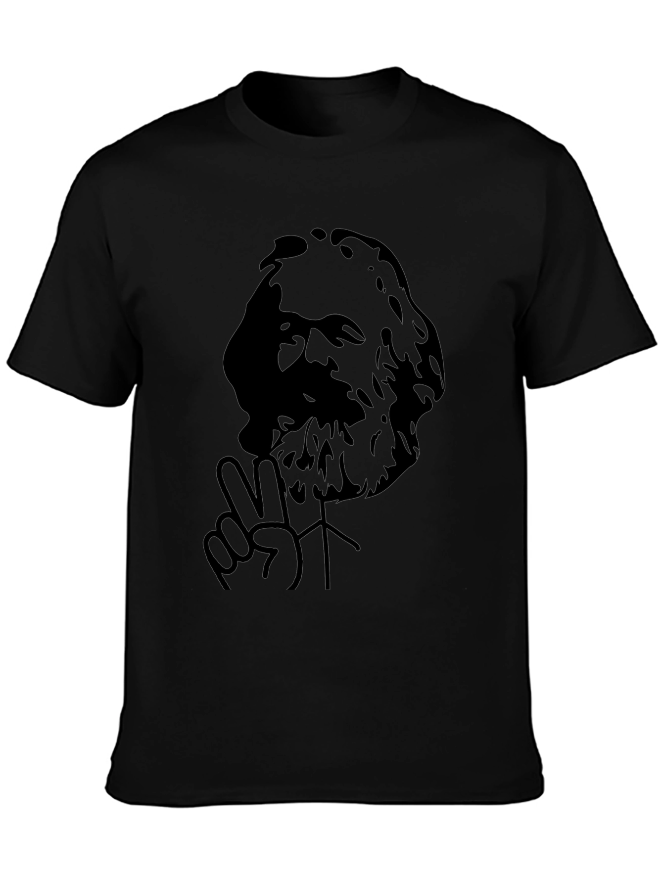 Karl Marx Peace Sign Black T-Shirt