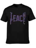 Teach Peace Graphic Tee - Black Cotton T-Shirt