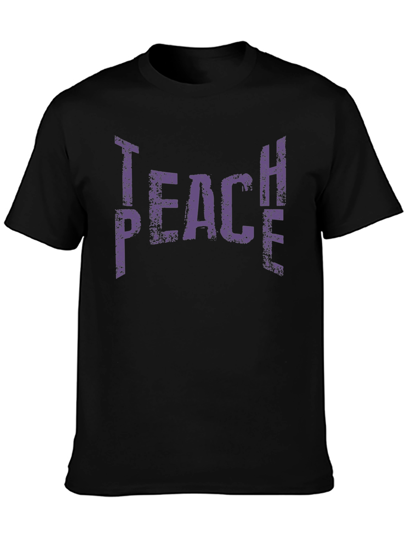 Teach Peace Graphic Tee - Black Cotton T-Shirt