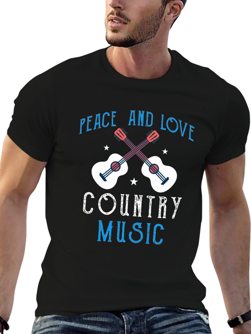 Country Music Peace & Love Graphic Tee