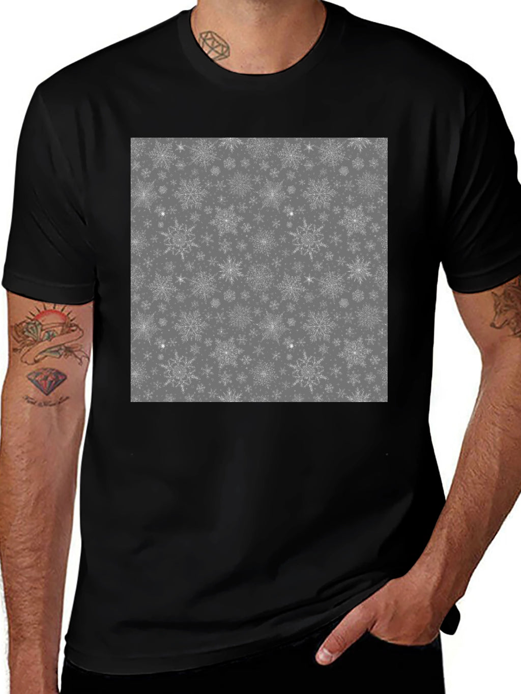 Snowflake Pattern Graphic T-Shirt