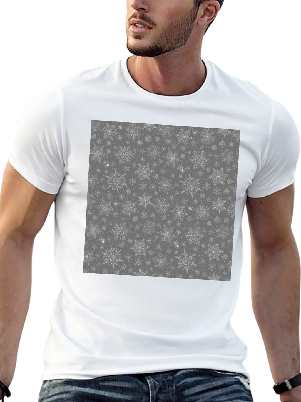Snowflake Pattern Graphic T-Shirt