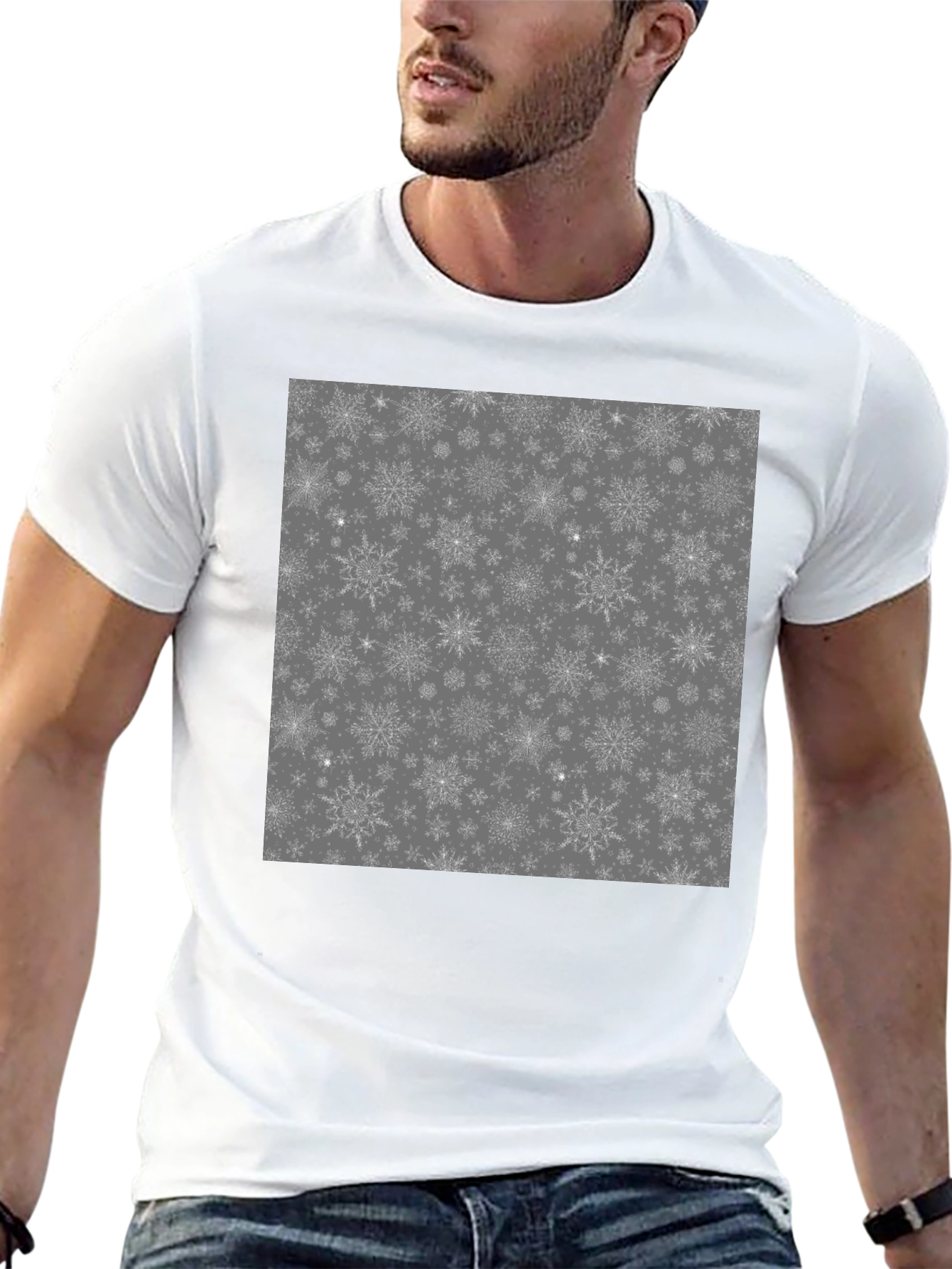 Snowflake Pattern Graphic T-Shirt