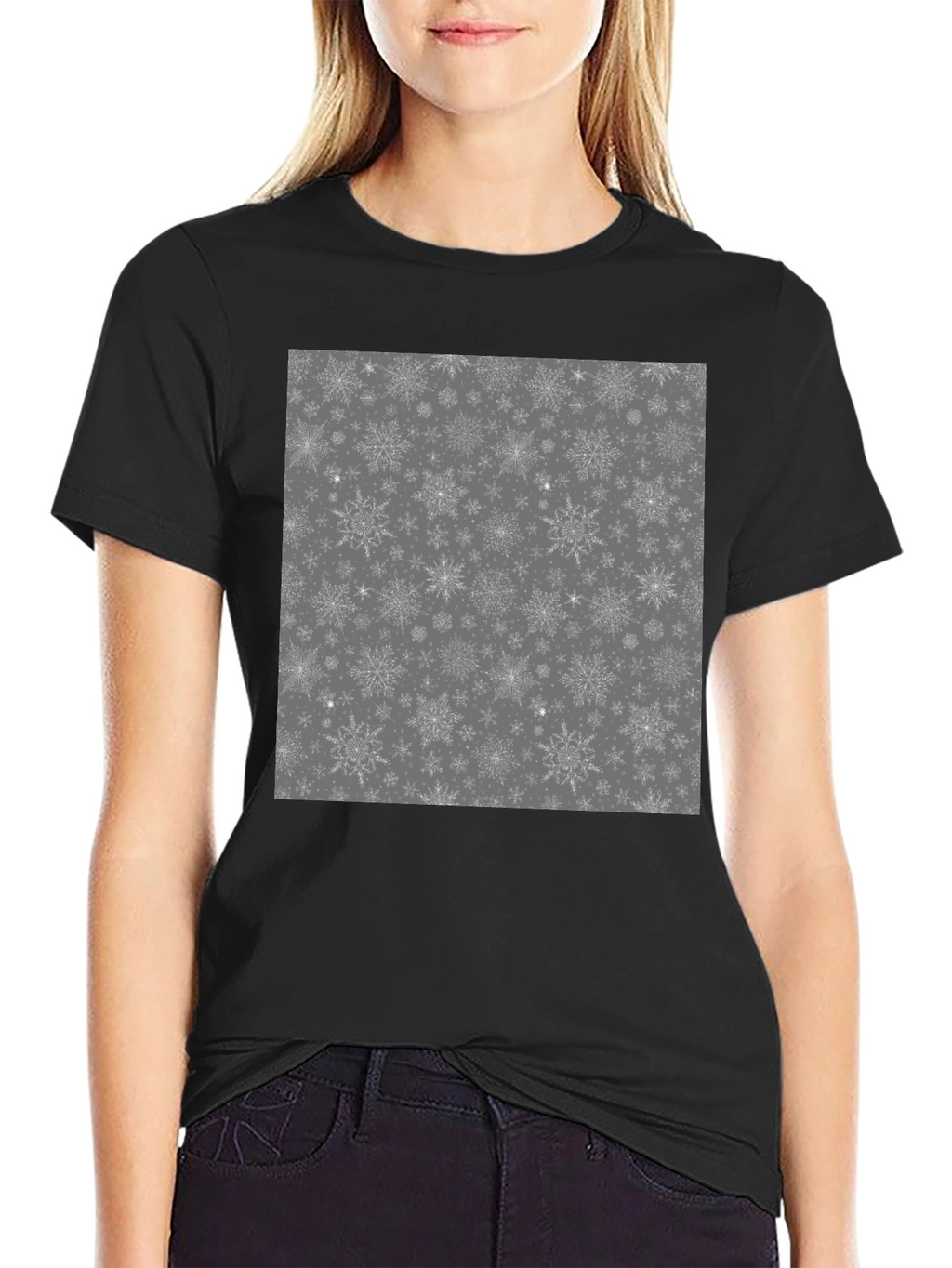 Snowflake Pattern Graphic T-Shirt