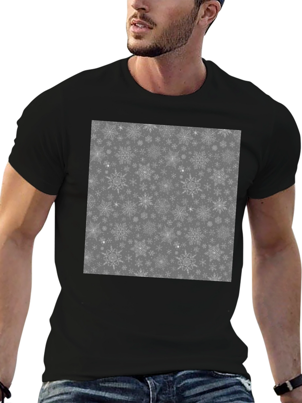 Snowflake Pattern Graphic T-Shirt