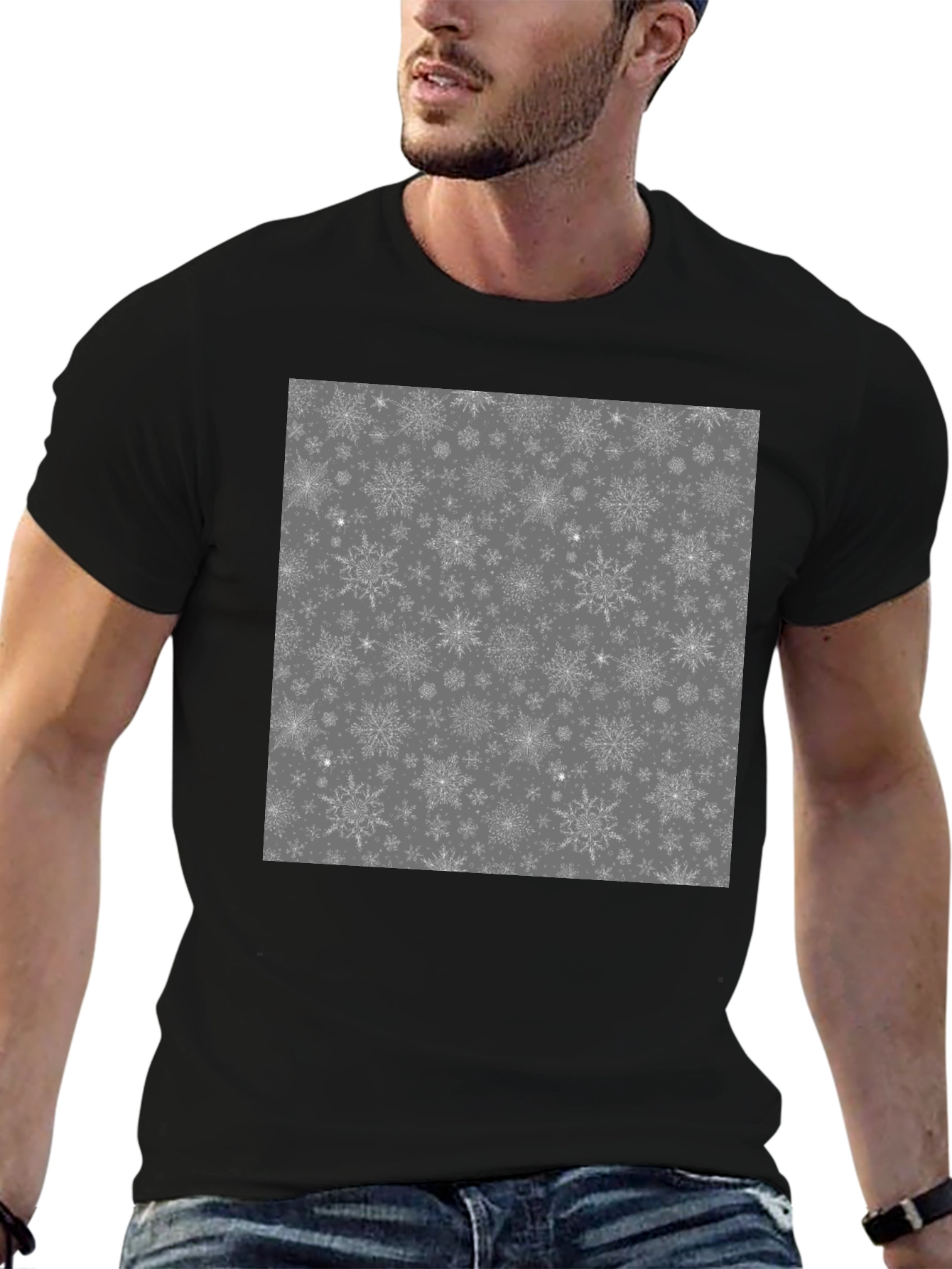 Snowflake Pattern Graphic T-Shirt