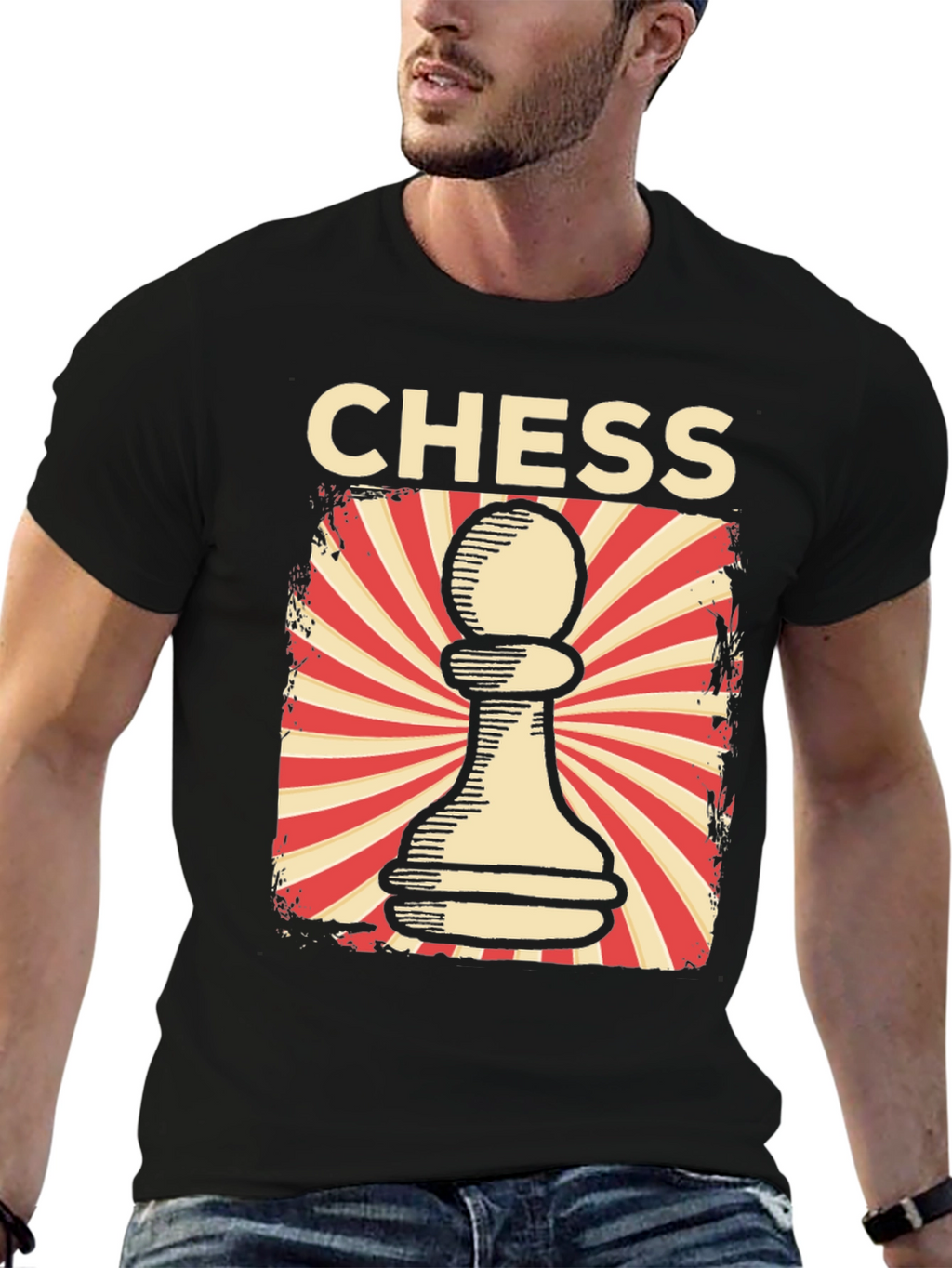 Chess Pawn Graphic Tee - Retro Design