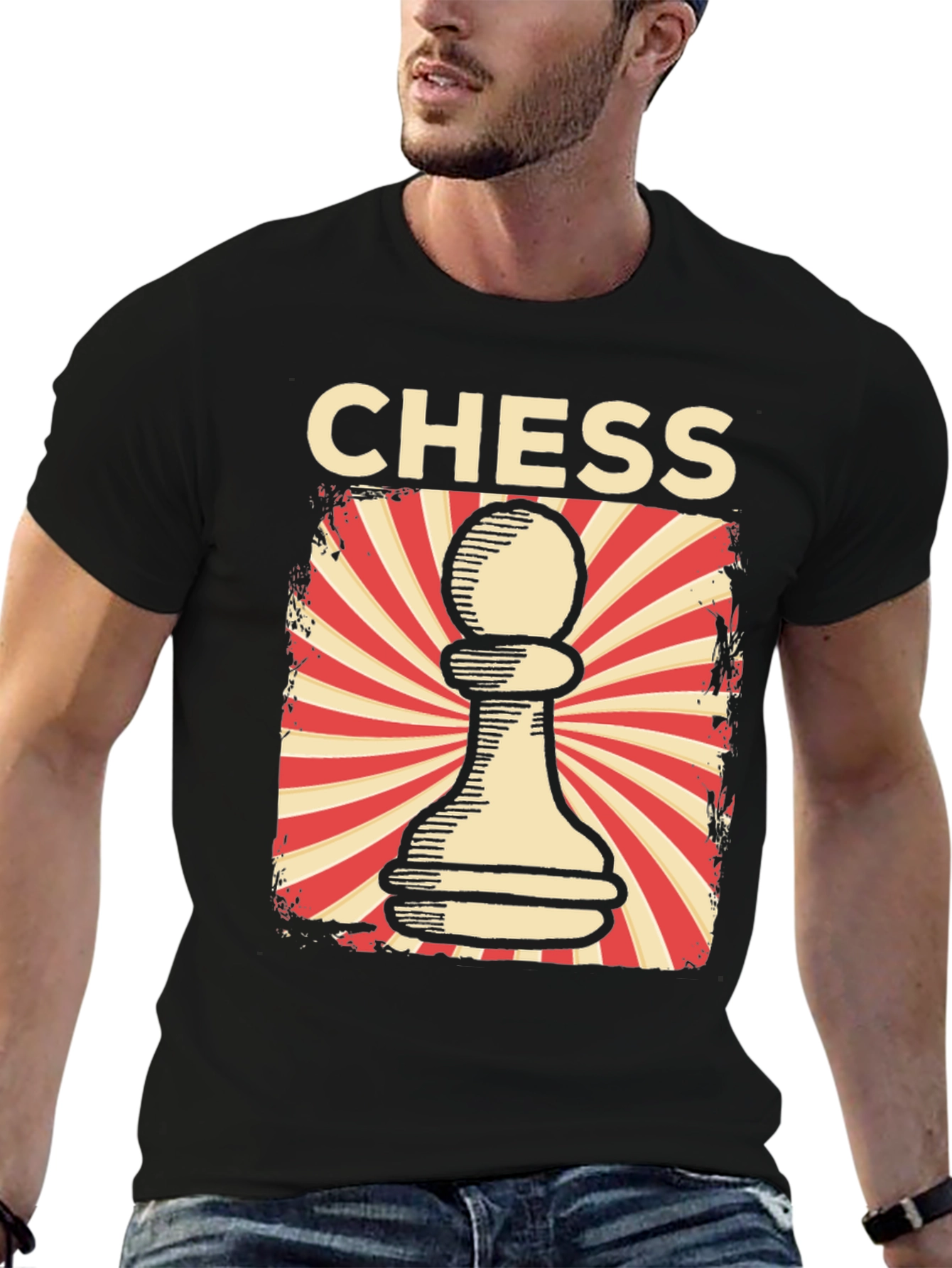 Chess Pawn Graphic Tee - Retro Design