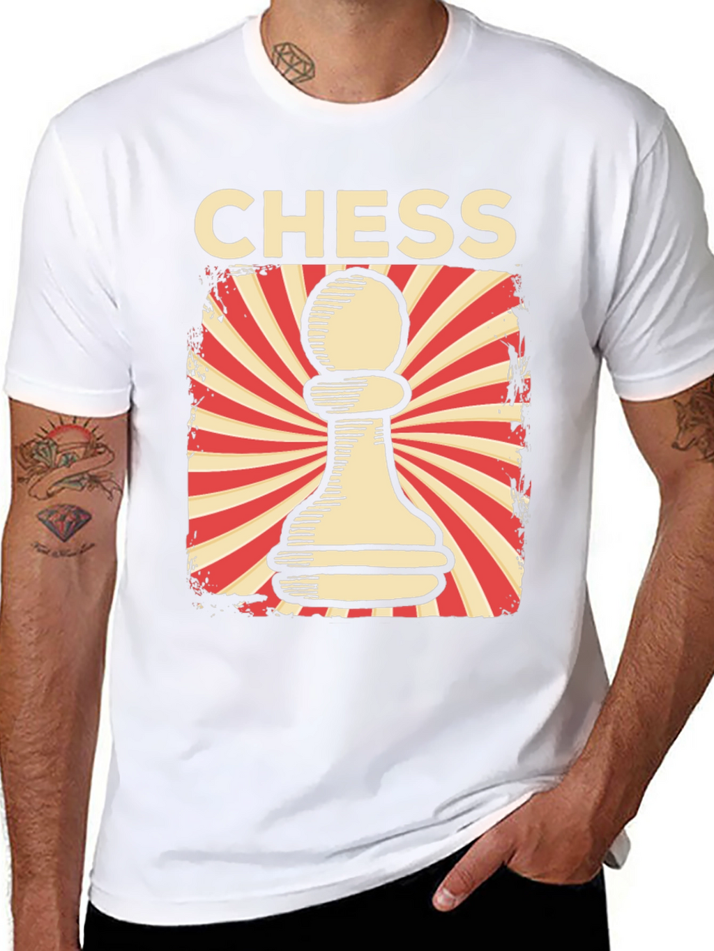 Chess Pawn Graphic Tee - Retro Design