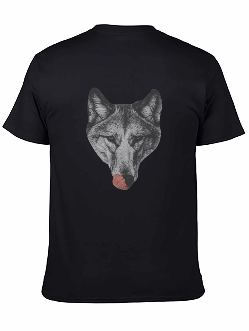 Wolf Licking Nose Graphic T-Shirt