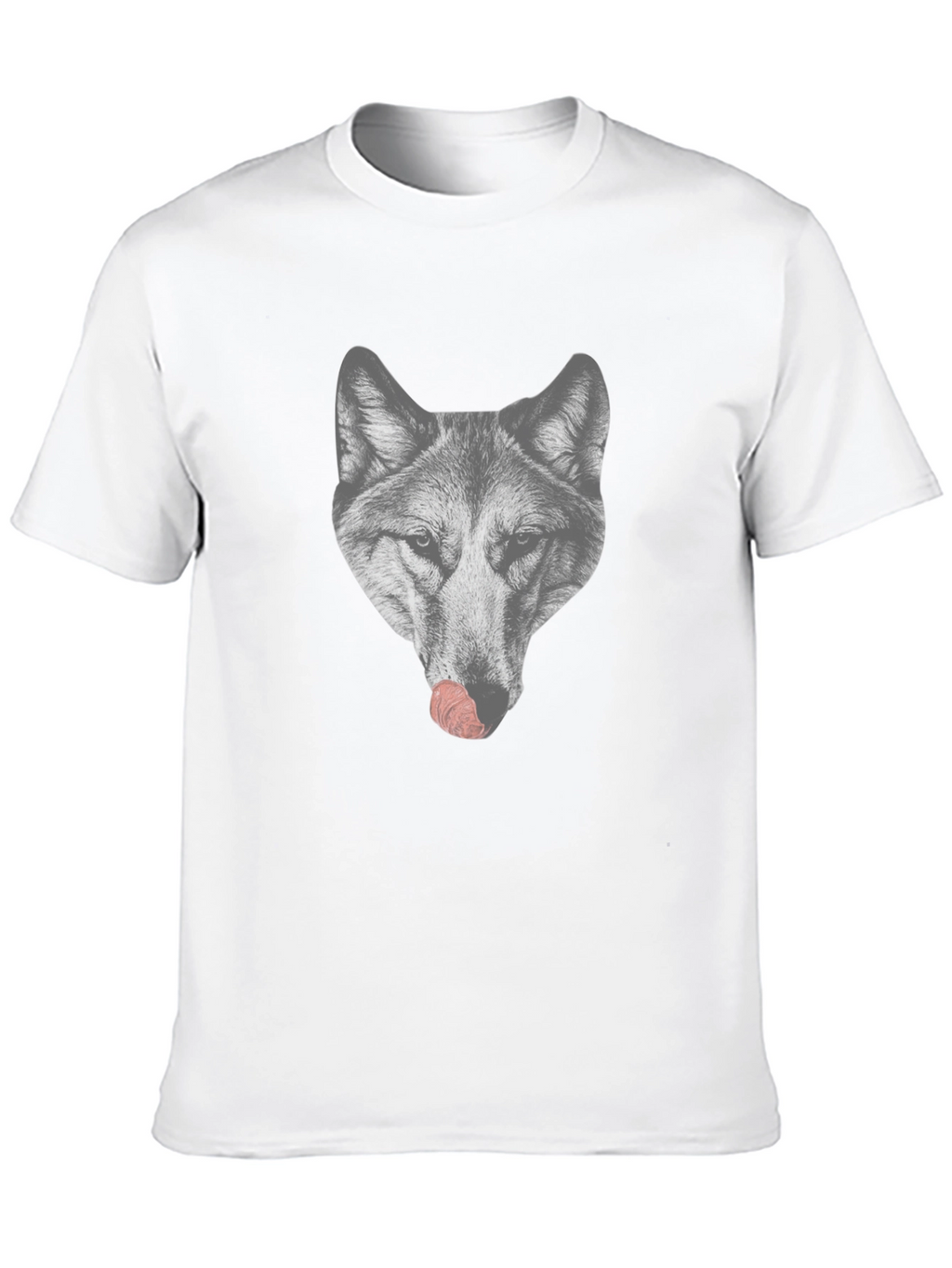 Wolf Licking Nose Graphic T-Shirt