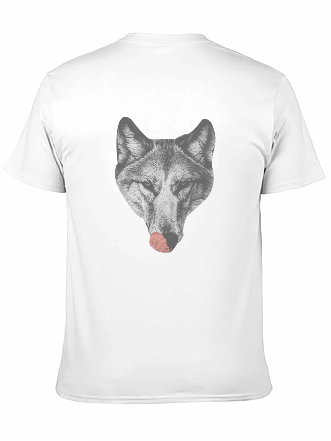 Wolf Licking Nose Graphic T-Shirt