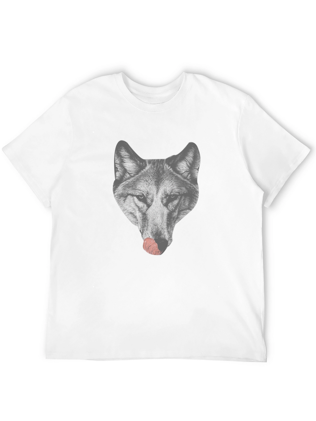 Wolf Licking Nose Graphic T-Shirt