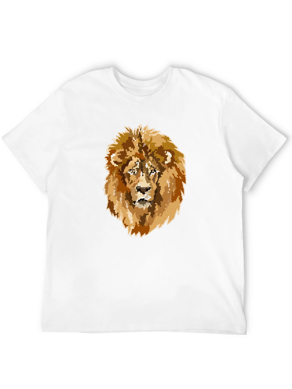 Lion Mosaic Graphic Print Black T-Shirt