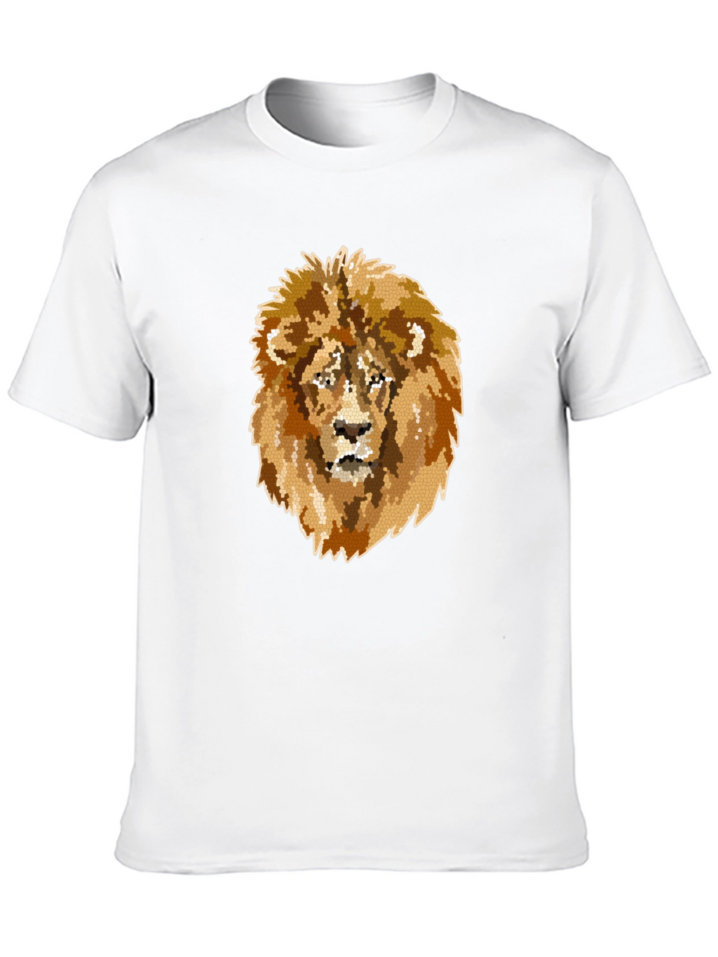 Lion Mosaic Graphic Print Black T-Shirt