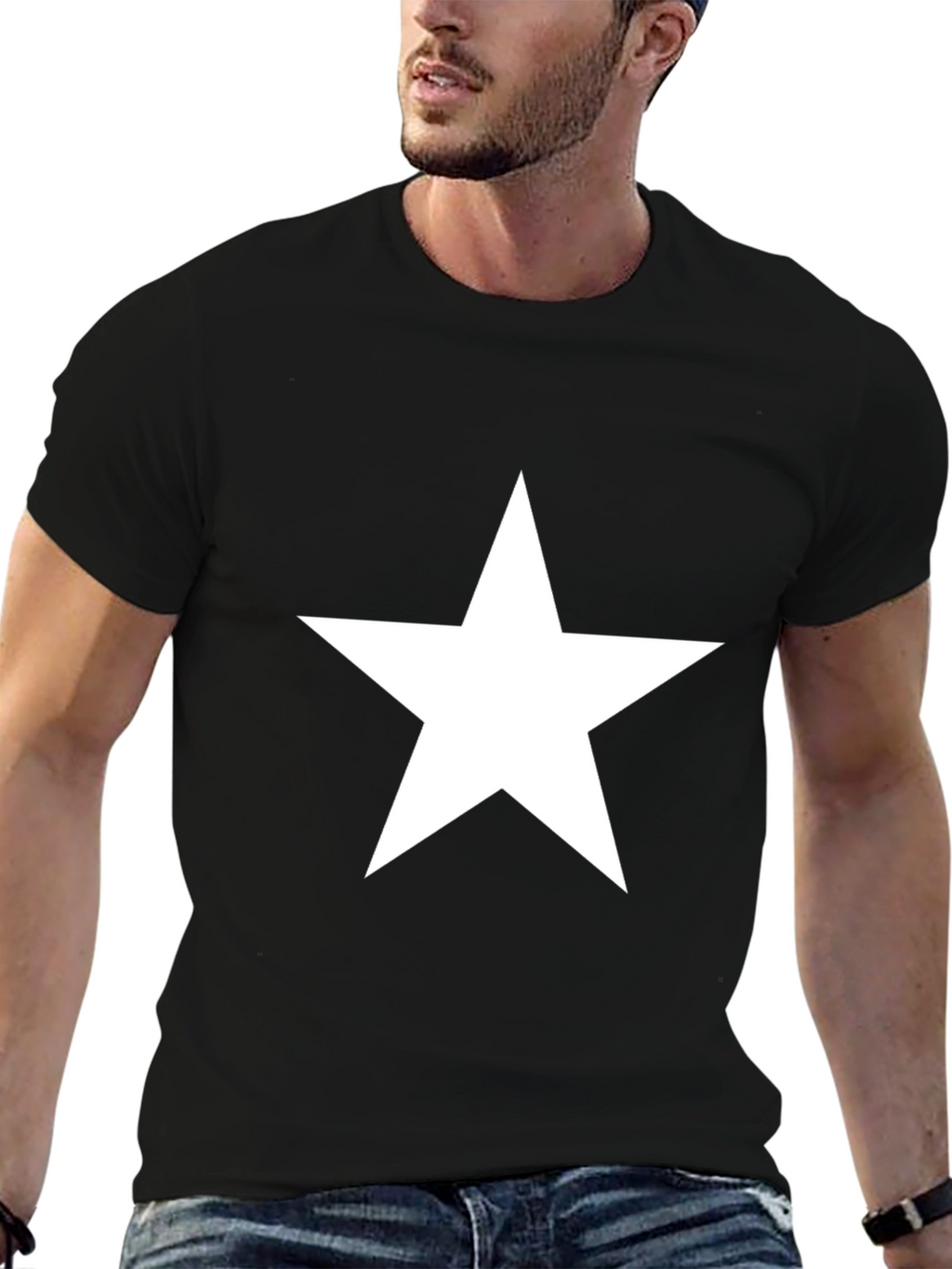Star Graphic Black T-Shirt - Classic Casual Style