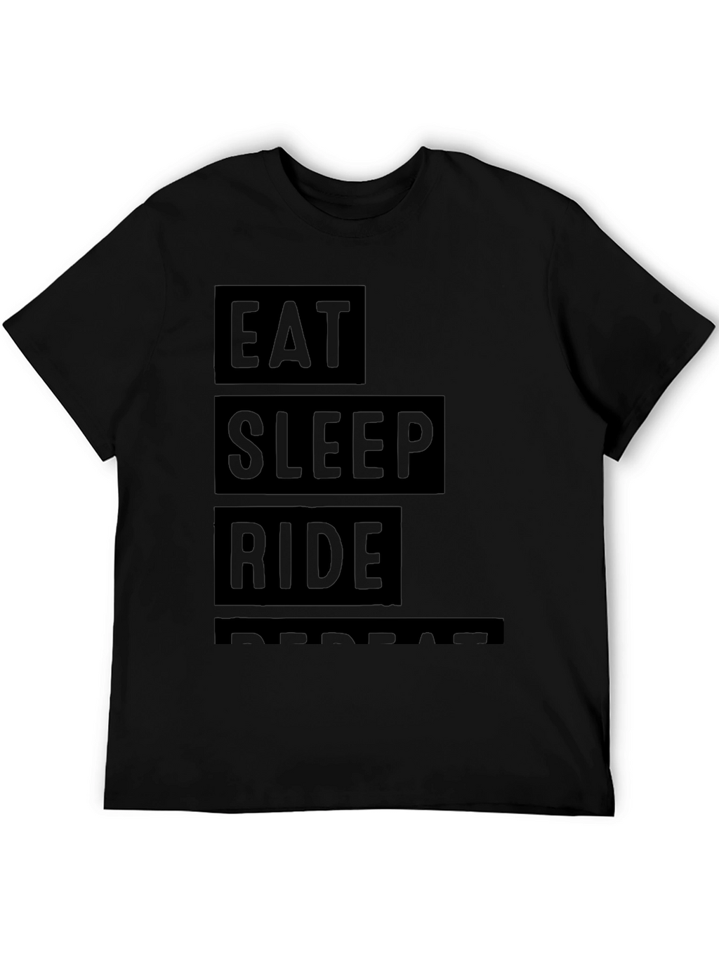 Eat Sleep Ride Repeat Black Graphic Tee