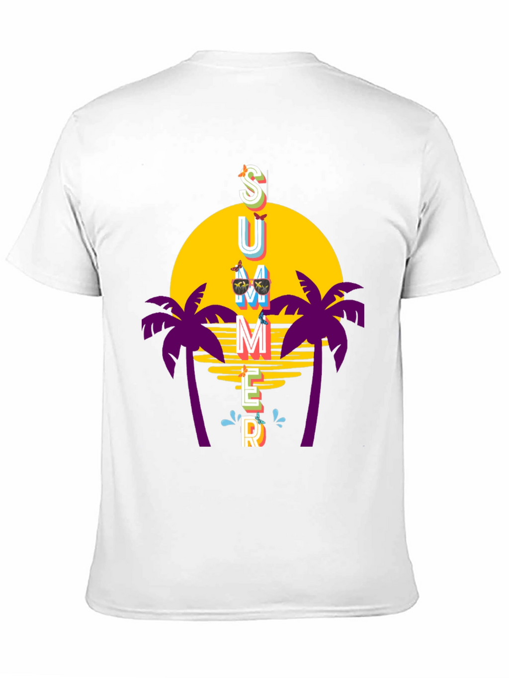 Summer Vibes T-Shirt - Palm Trees Sunset Graphic Tee