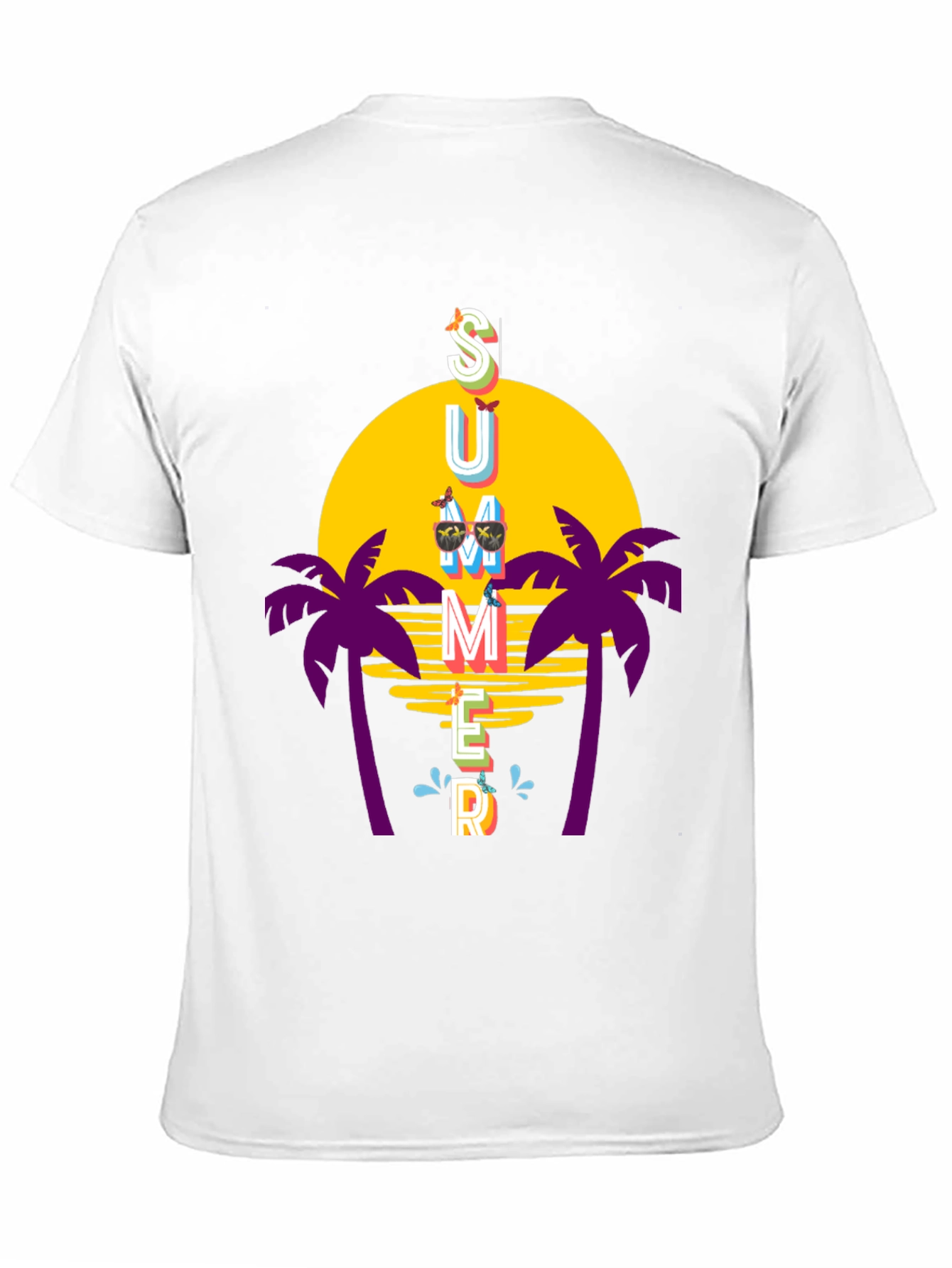 Summer Vibes T-Shirt - Palm Trees Sunset Graphic Tee