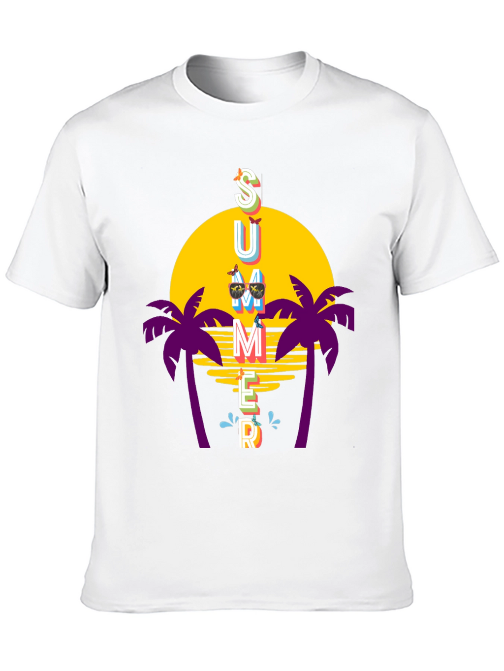 Summer Vibes T-Shirt - Palm Trees Sunset Graphic Tee