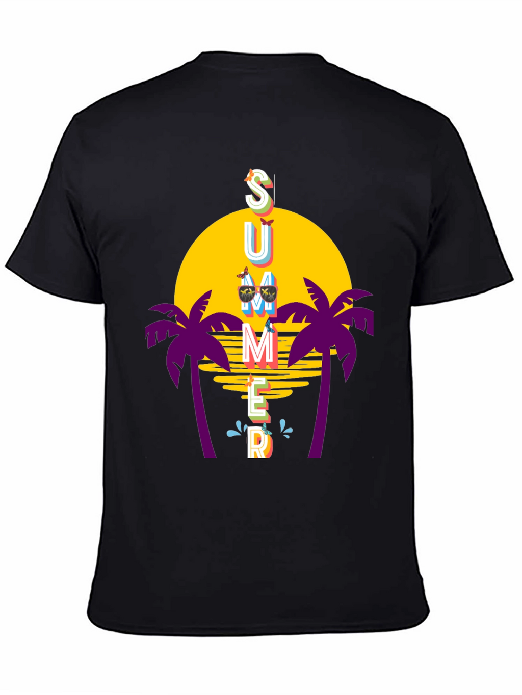 Summer Vibes T-Shirt - Palm Trees Sunset Graphic Tee