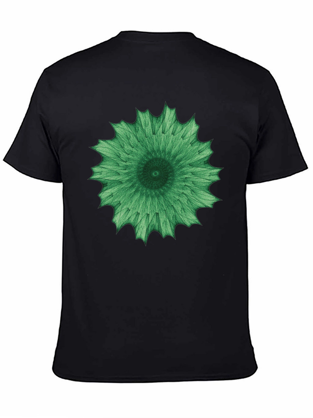 Green Mandala Graphic Black Tee - Unisex