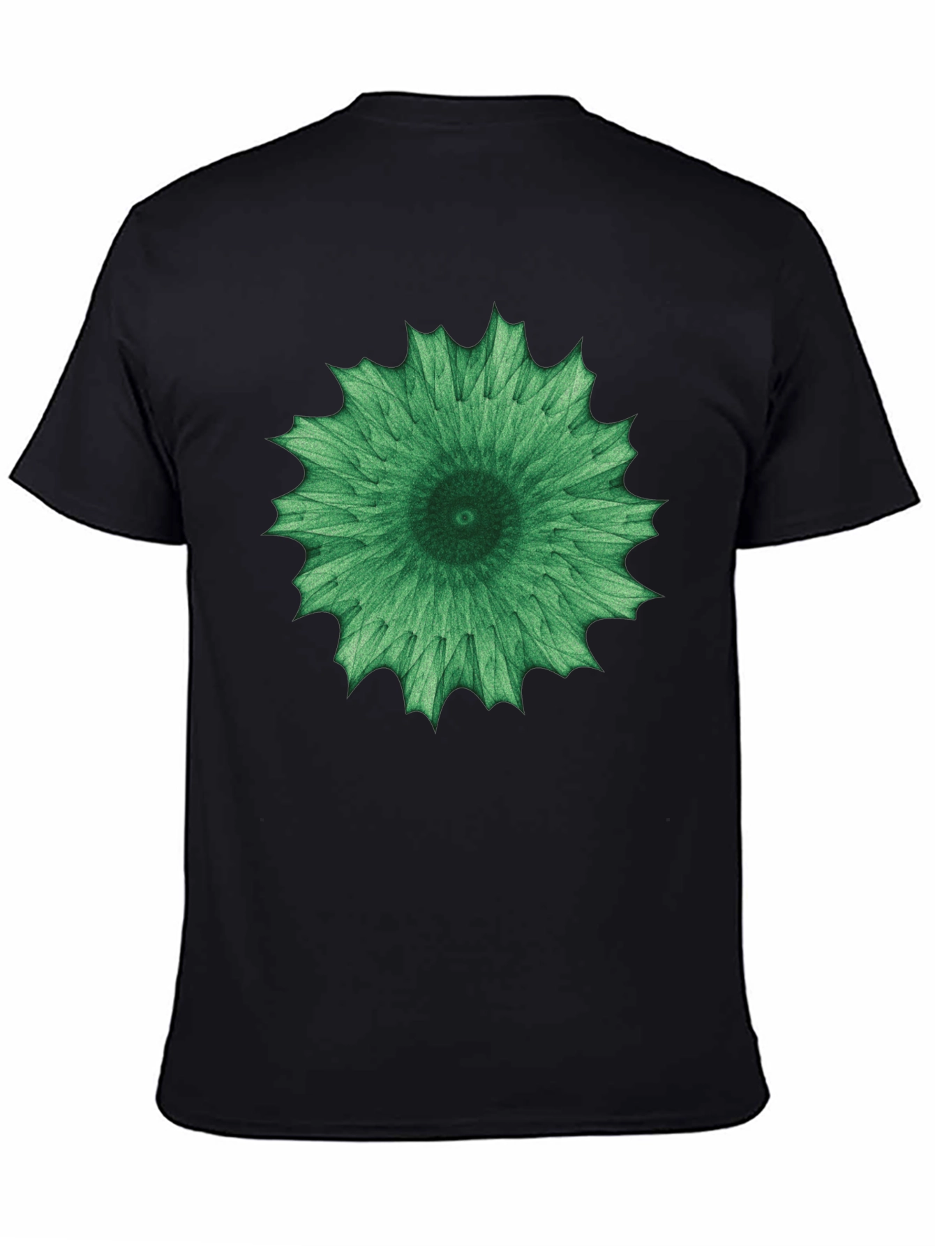 Green Mandala Graphic Black Tee - Unisex