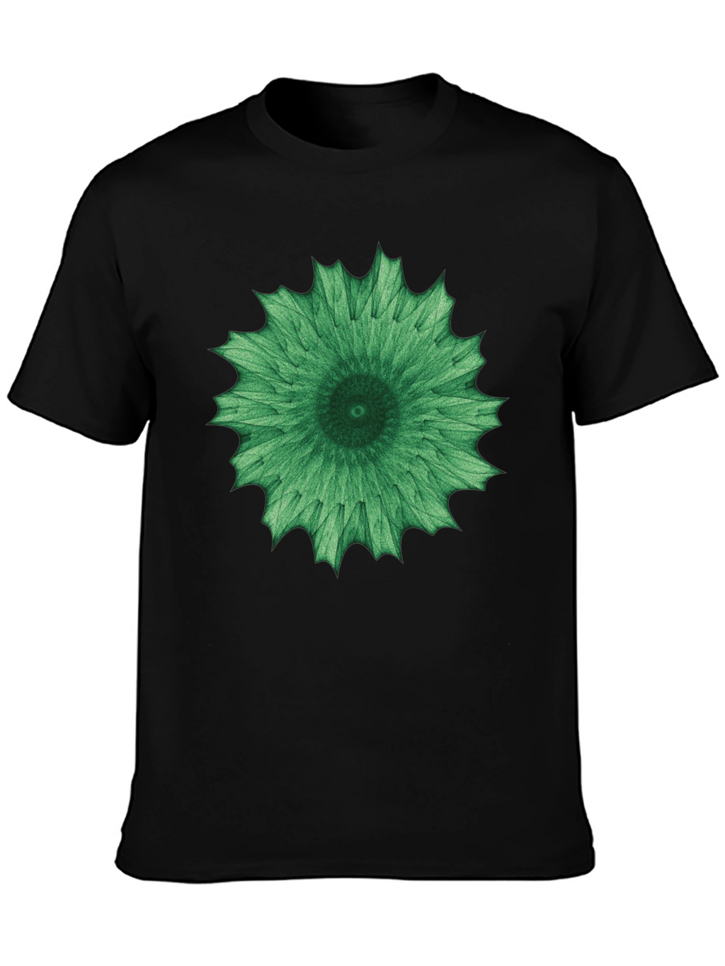 Green Mandala Graphic Black Tee - Unisex