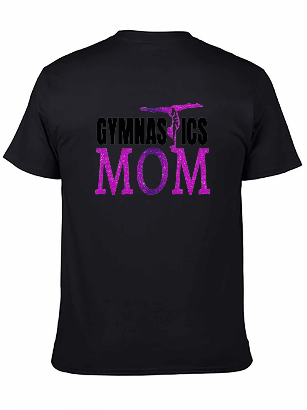 Gymnastics Mom T-Shirt - Purple Glitter Design