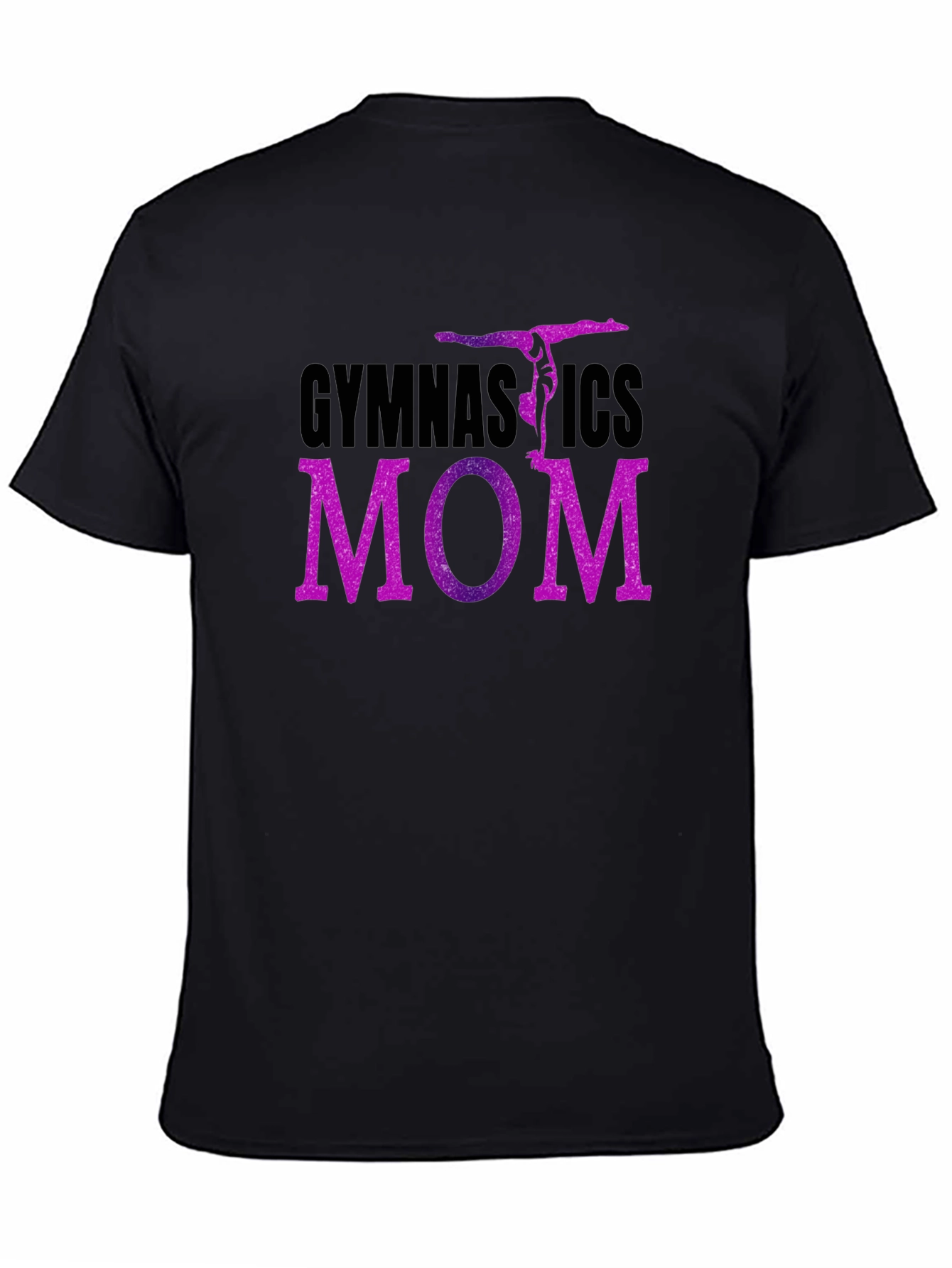 Gymnastics Mom T-Shirt - Purple Glitter Design