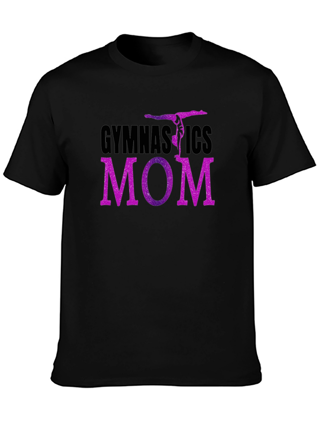 Gymnastics Mom T-Shirt - Purple Glitter Design