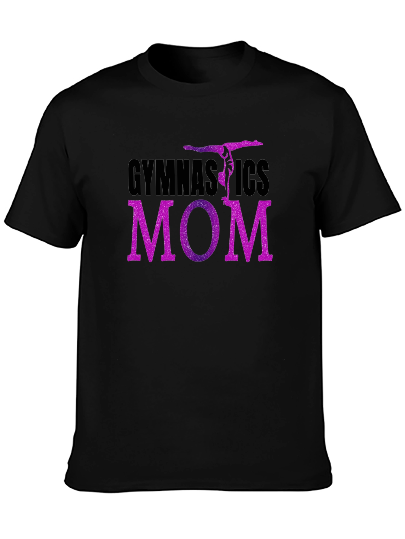 Gymnastics Mom T-Shirt - Purple Glitter Design