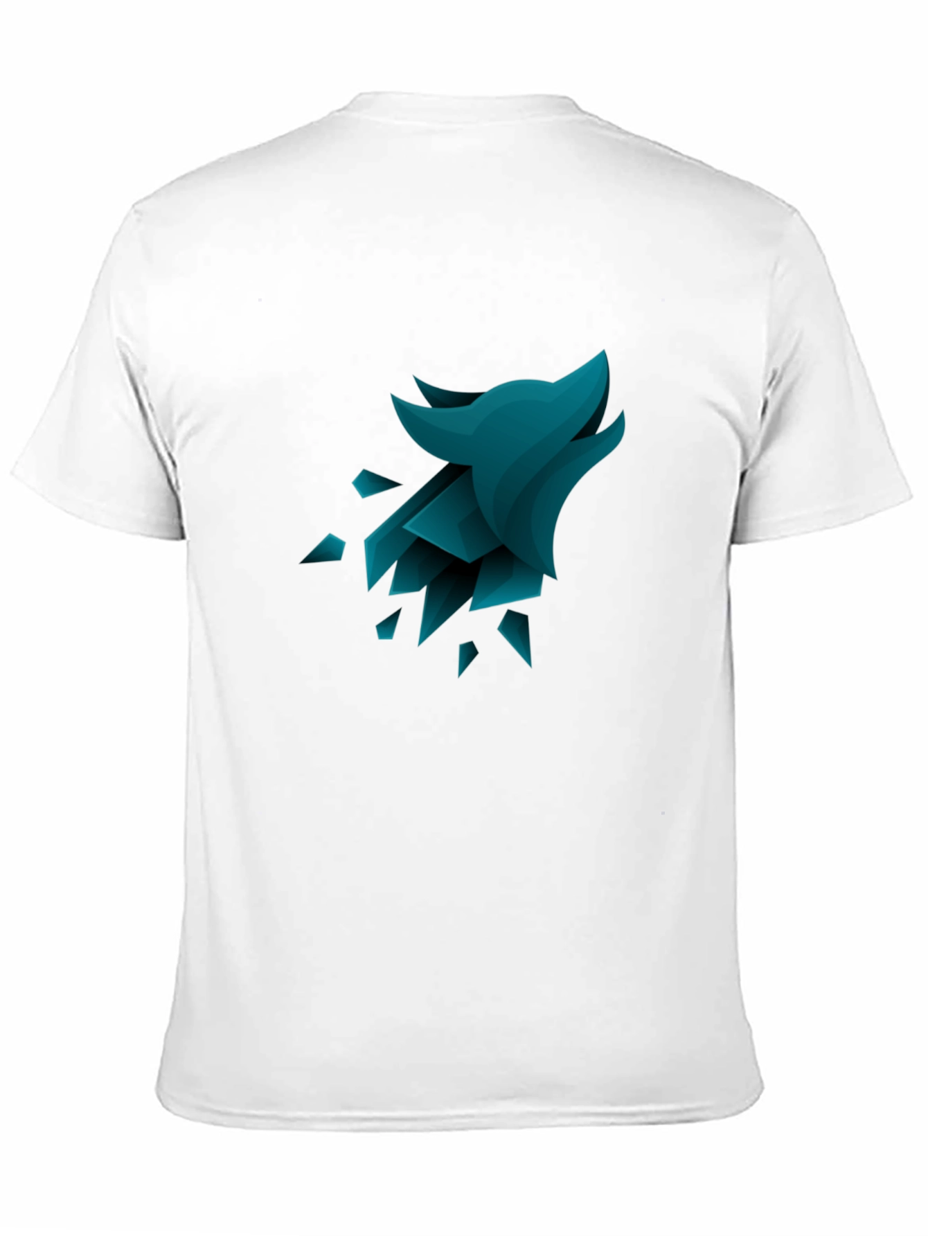 Geometric Wolf Graphic Tee - Black