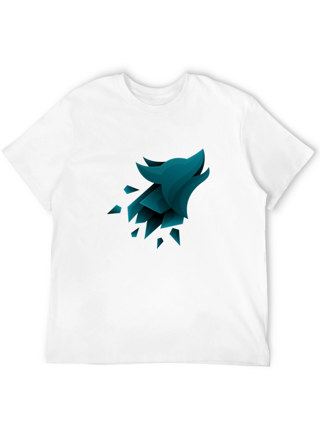 Geometric Wolf Graphic Tee - Black