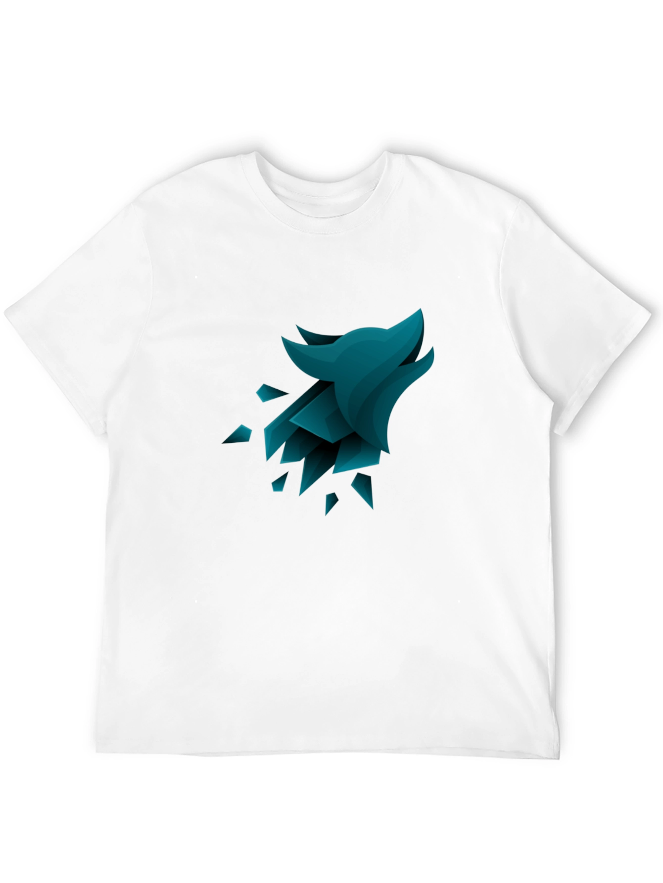 Geometric Wolf Graphic Tee - Black