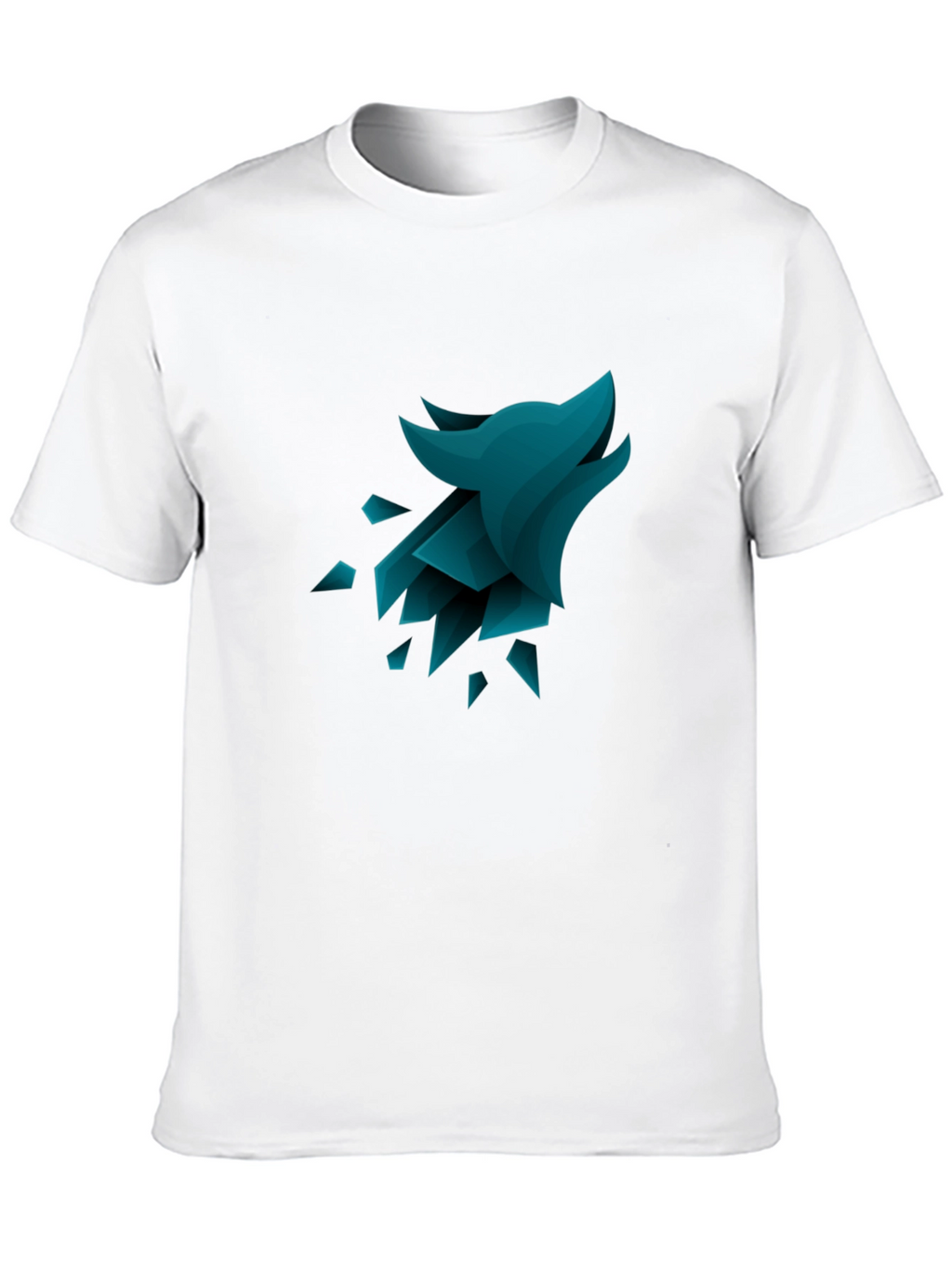 Geometric Wolf Graphic Tee - Black
