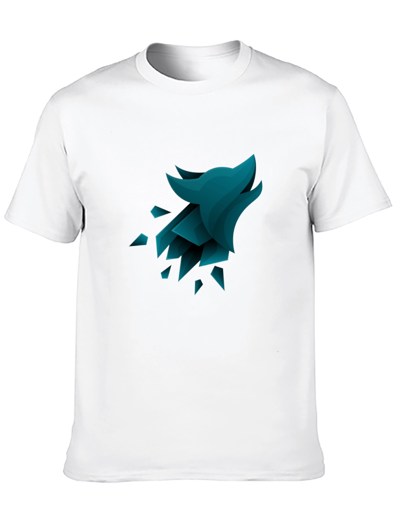 Geometric Wolf Graphic Tee - Black