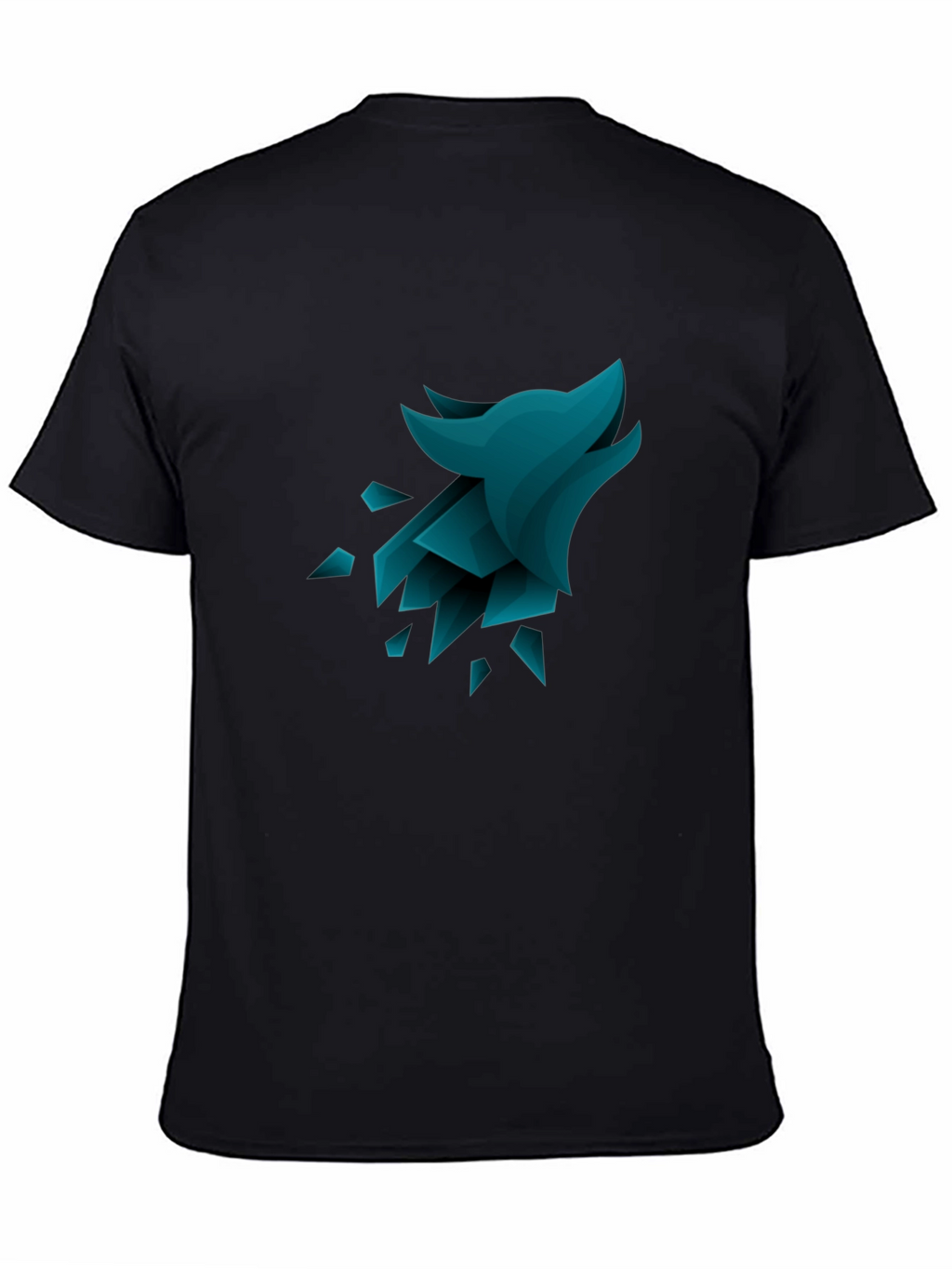 Geometric Wolf Graphic Tee - Black