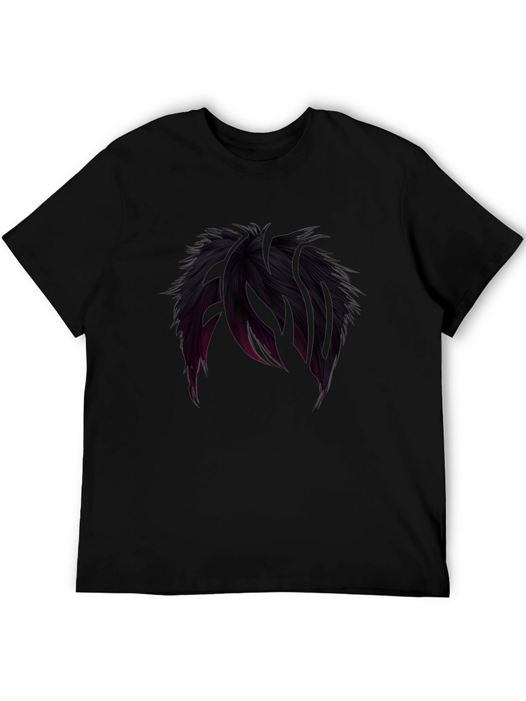 Cool Hair Graphic Tee - Black Crew Neck T-Shirt