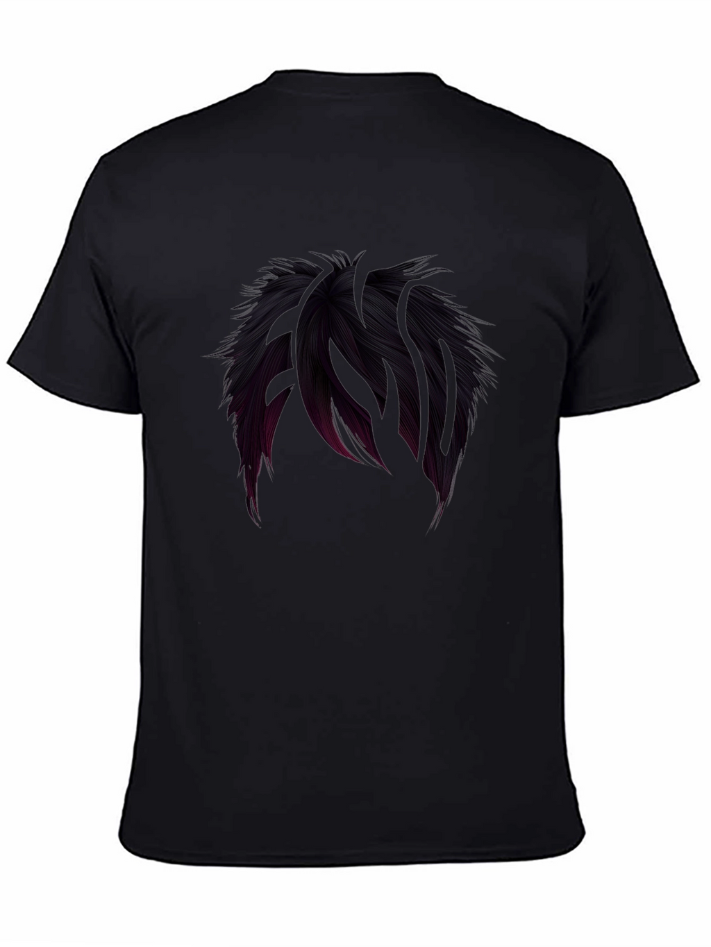 Cool Hair Graphic Tee - Black Crew Neck T-Shirt