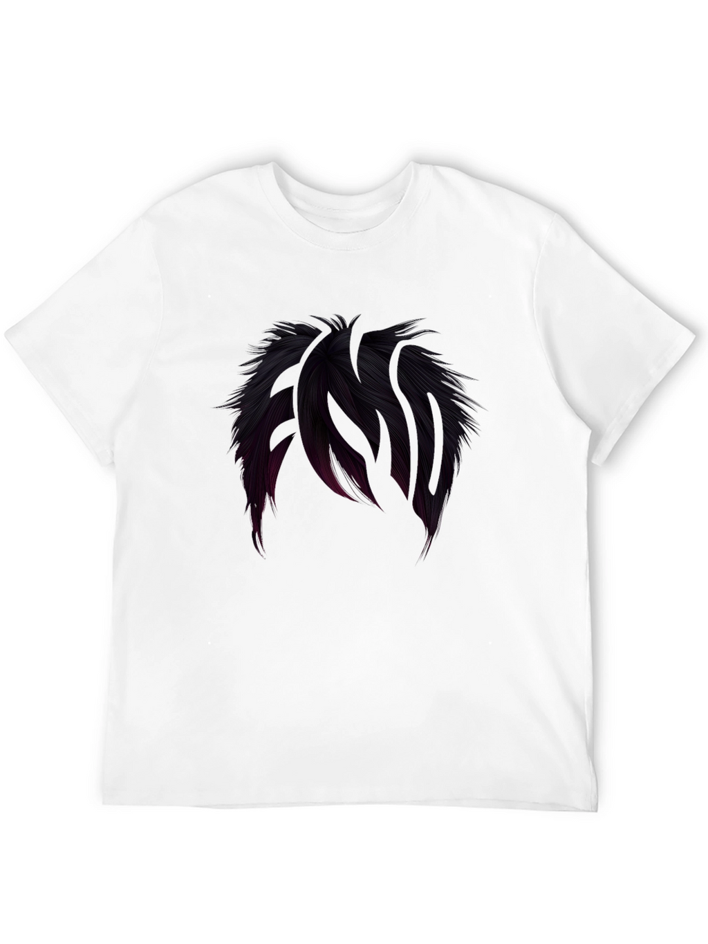Cool Hair Graphic Tee - Black Crew Neck T-Shirt