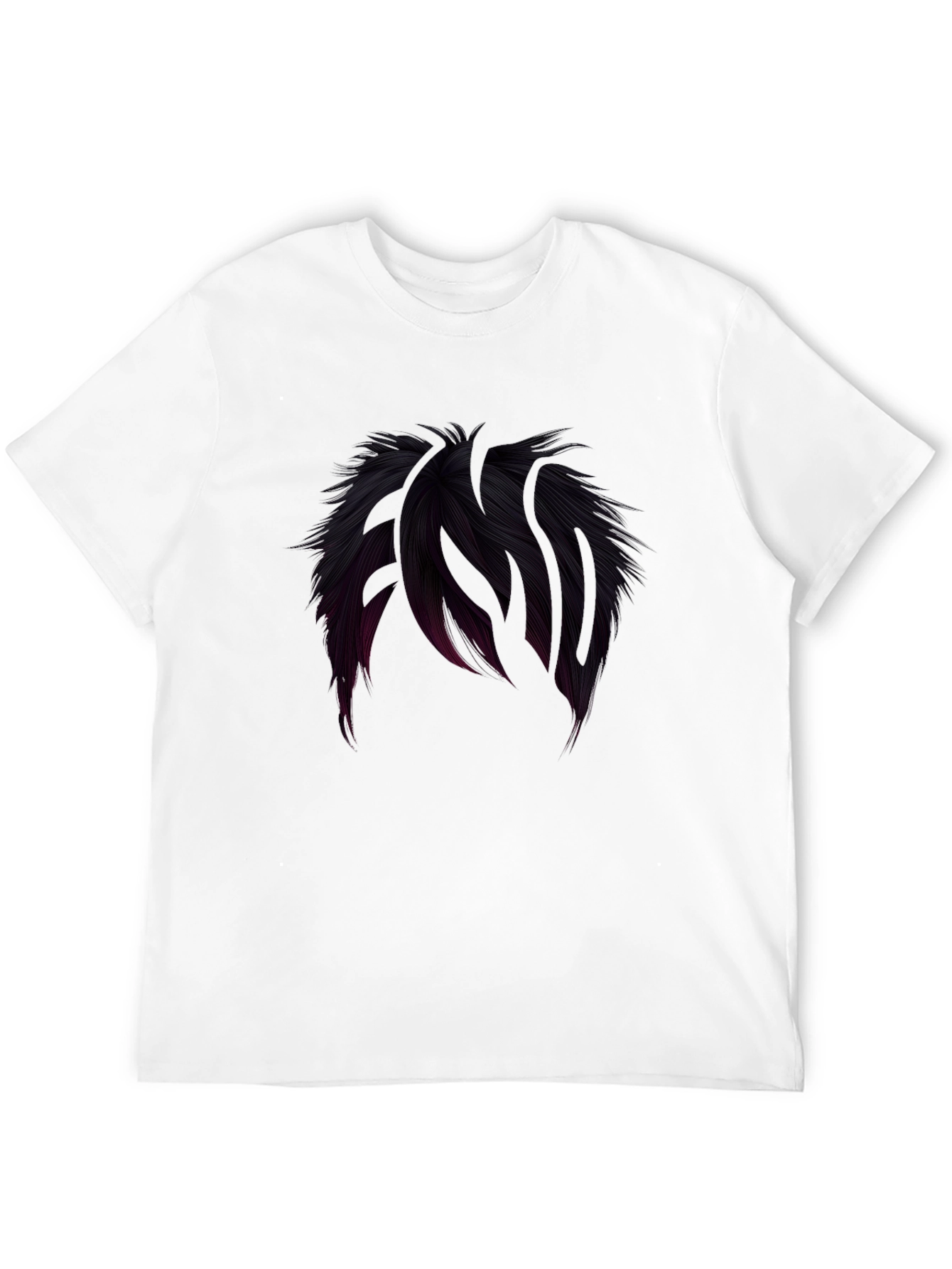 Cool Hair Graphic Tee - Black Crew Neck T-Shirt