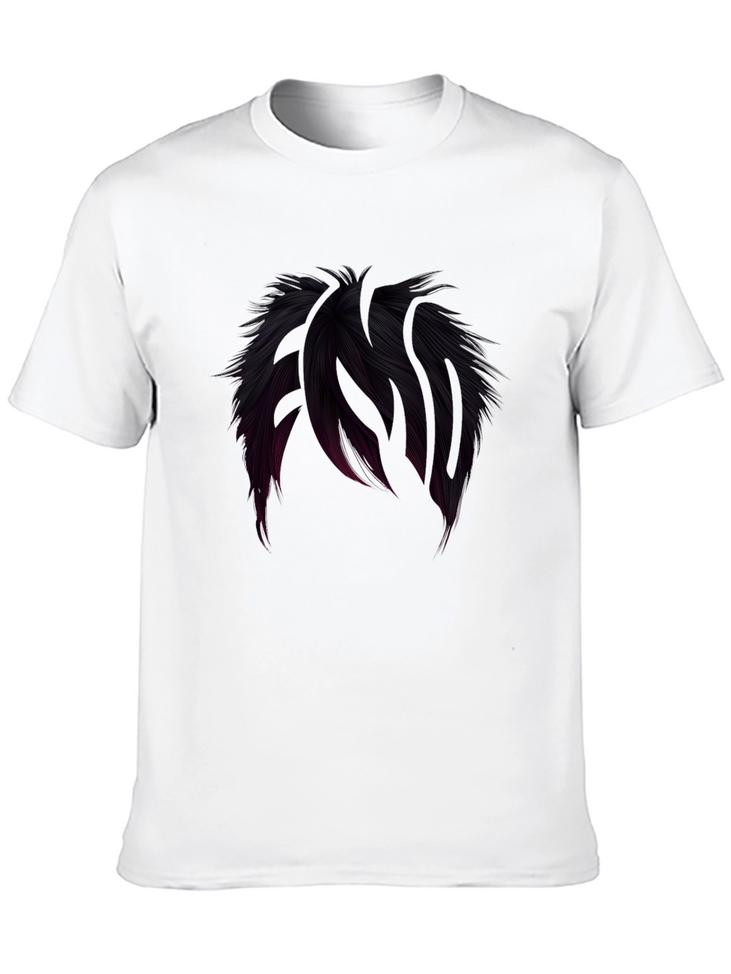 Cool Hair Graphic Tee - Black Crew Neck T-Shirt