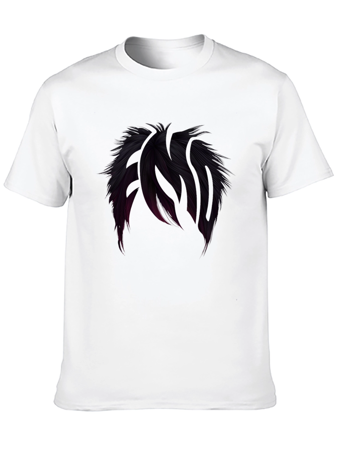 Cool Hair Graphic Tee - Black Crew Neck T-Shirt