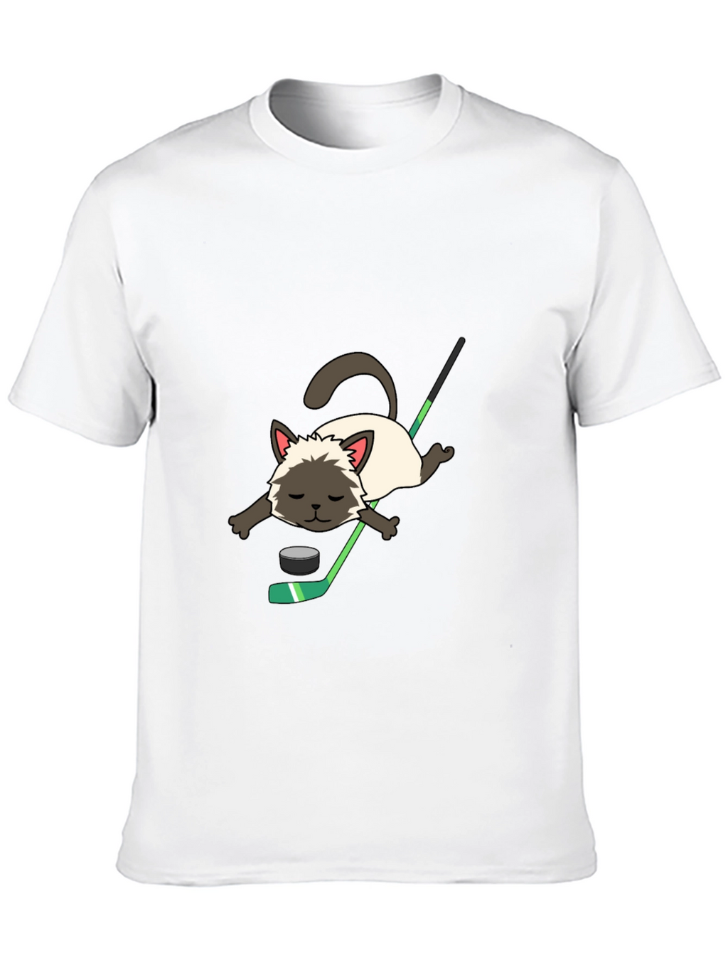 Cat Hockey T-Shirt - Novelty Graphic Tee