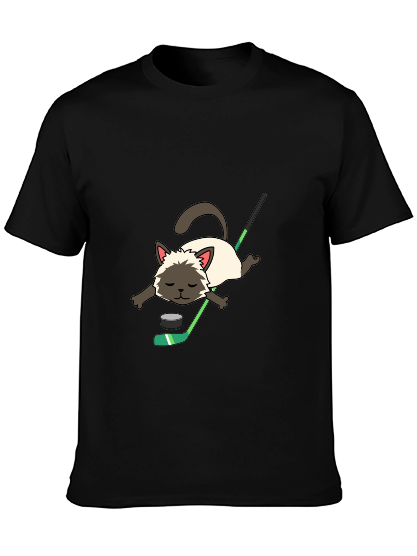 Cat Hockey T-Shirt - Novelty Graphic Tee