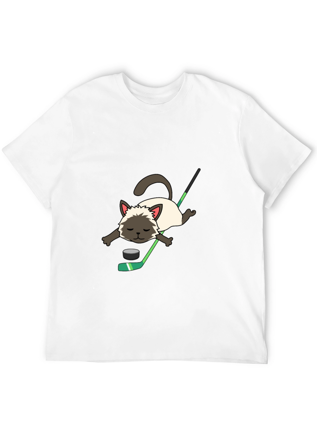 Cat Hockey T-Shirt - Novelty Graphic Tee