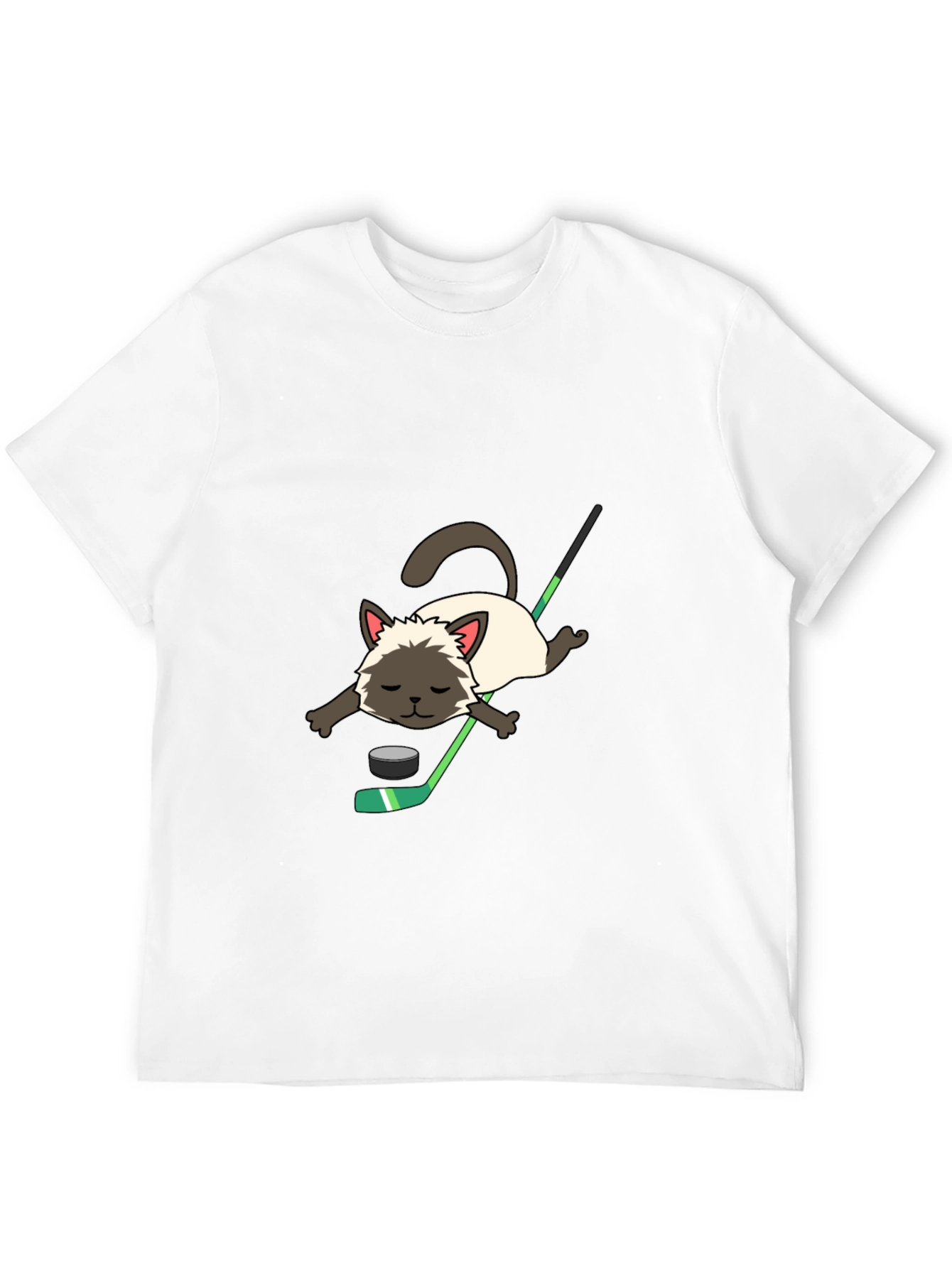 Cat Hockey T-Shirt - Novelty Graphic Tee