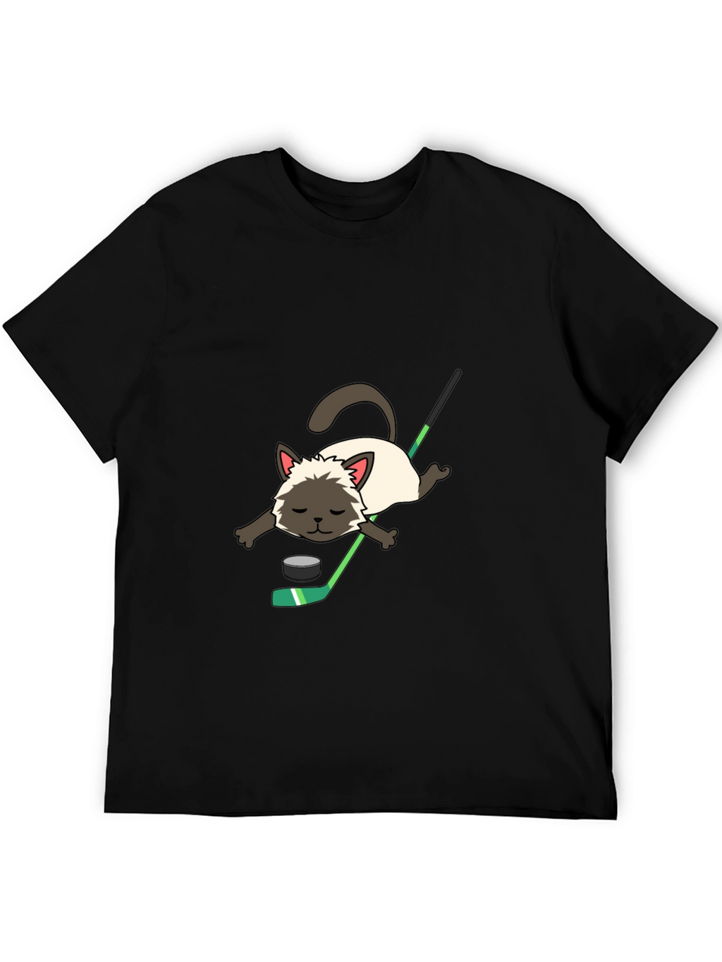 Cat Hockey T-Shirt - Novelty Graphic Tee